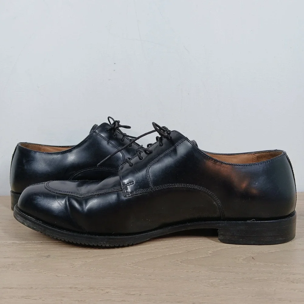 David Taylor Oxfords Mens 10D Black Leather Classic Dark Academia Preppy